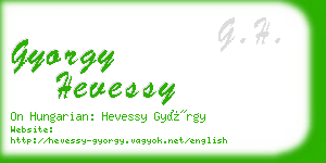 gyorgy hevessy business card